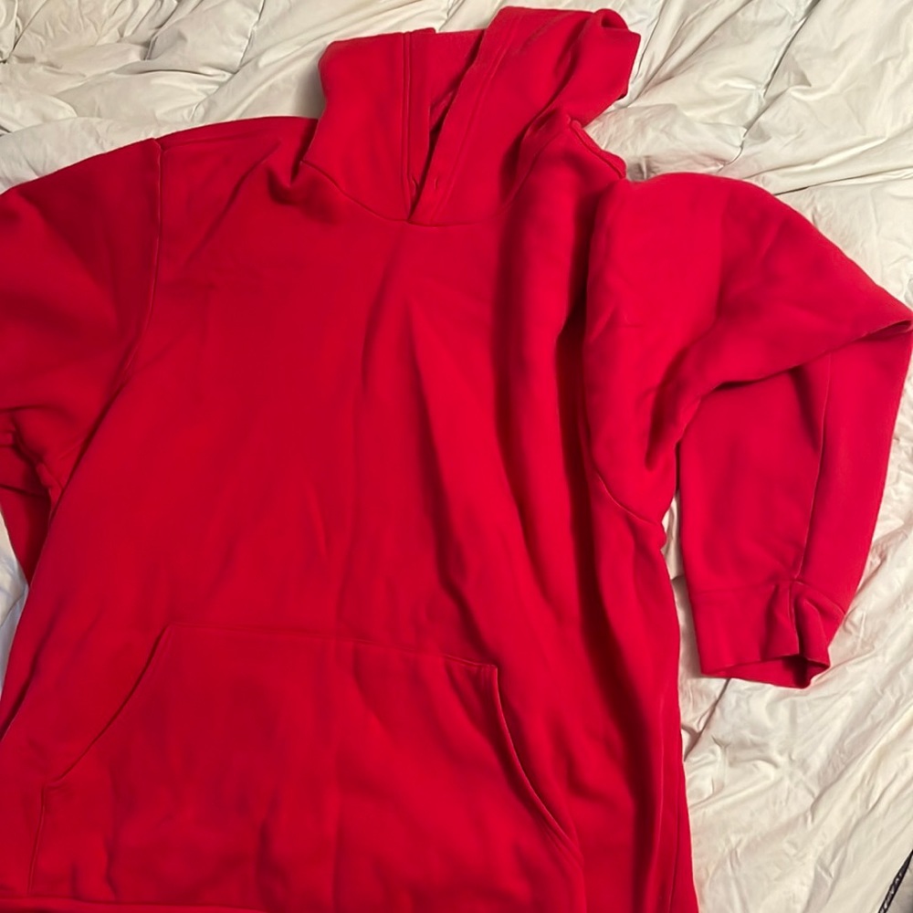 giant red hoodie